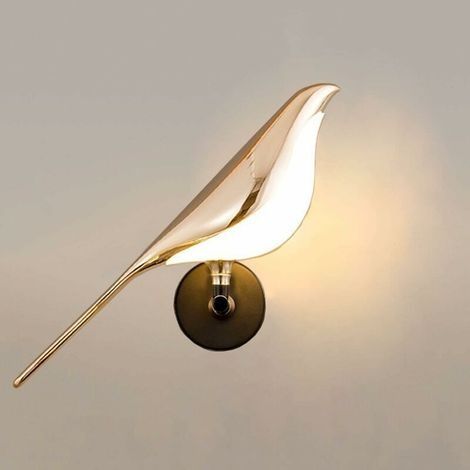 Applique murale LED,4000K Applique Murale Interieur, Lampe Oiseau Mordern Bureau Lampe de Chevet Lumière Applique Murale, Lampe murale simple et créative pour oiseaux (1/5)