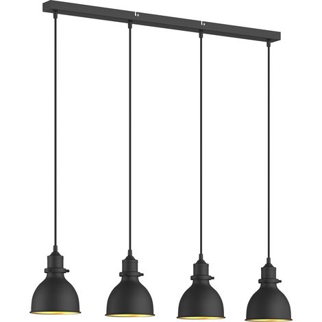 [GEBRAUCHT] B-Ware Lindby Pendelleuchte Hängeleuchte Jasminka LED Lampe dimmbar schwarz-gold 4-flg (1/2)