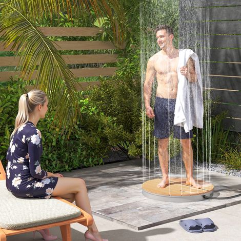 Douche de jardin extérieure portable. douche de camping hauteur de fontaine réglable jusqu'à 4 m. Ø 70.5 cm
