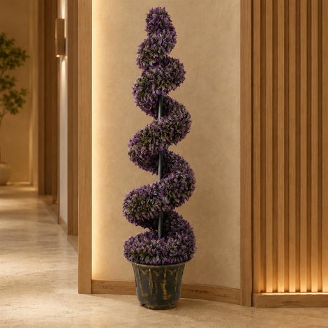 120cm Artificial Purple Large Botanik Spiral with Decorative Planter (1/5)