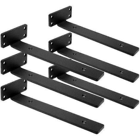 Supports d'étagère flottante robustes (épaisseur 5 mm), quincaillerie pour étagères invisibles, équerres en fonte, Ru (1/5)