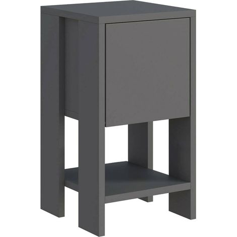 Dmora - Nachttisch Draco, Niedrige Kommode, Tisch, Multifunktionaler Nachttisch, 30x30h55 cm, Anthrazit, mit verstärkter Verpackung