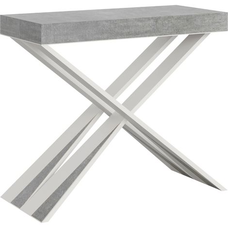 Console Extensible 90X40/196 Cm Diago Small Structure Blanc Ciment (1/5)