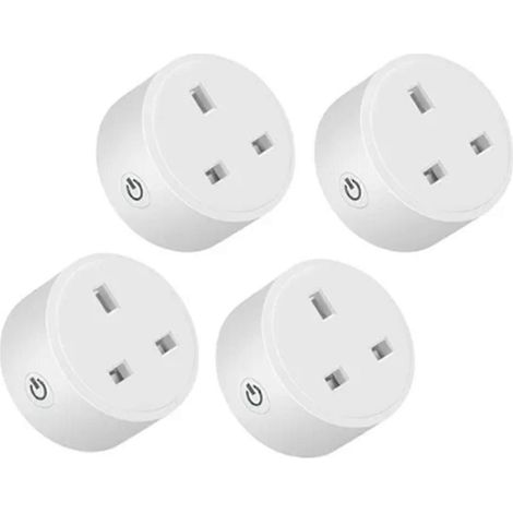 Lot de 4 prises connectées Tuya Zigbee 16A pour la maison : contrôle de la consommation électrique, commande vocale Alexa, minuterie, installation facile (prise britannique). (1/5)