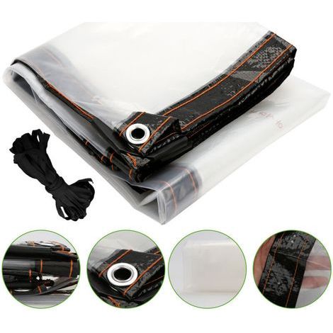 Bâche transparente indéchirable protection Transparente armée bache plastique 1x2M (1/4)