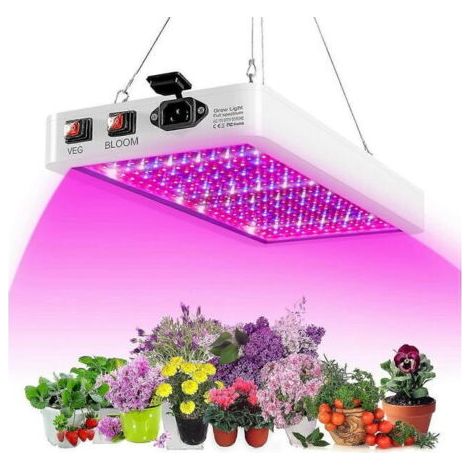Lampe de croissance LED 2000 W pour plantes d'intérieur. 312 LED. spectre complet. double interrupteur. étanche IP65. pour végétation et floraison. (1/5)