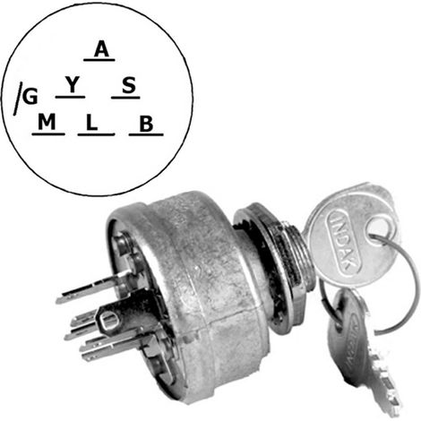 Interruptor de arranque para cortacésped de 7 polos con llave MURRAY 92556