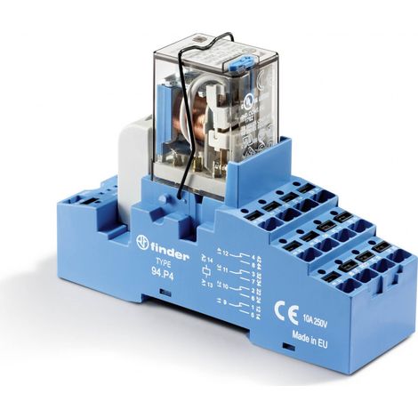 Interface 4RT 7A 24V AC étrier plastiq Push-in LED + varistor FINDER 58P480240060SMA