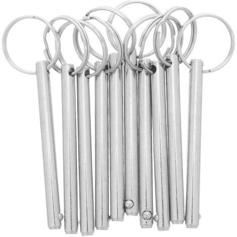 10-teiliges Set Sicherheitsnadeln mit Stahlring, Kippbolzen mit Stahlkugel und Schnellverschlussmechanismus, abschließbare Clips für Anhänger, Traktoren und