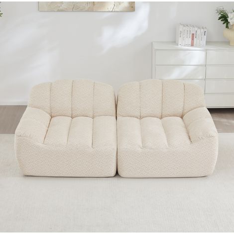 sofá modular sin montaje de fleece beige OKMYHOME (1/5)