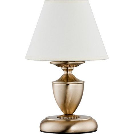 Lampe de table Sofia laiton abat-jour blanc E14 Alfa (1/3)