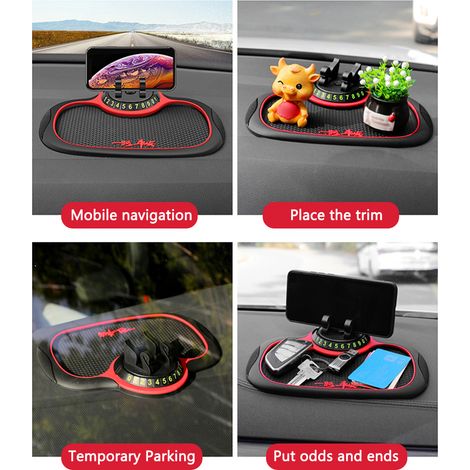 Autohalterung für Handy, 360° drehbare Halterung, rutschfeste Gummihülle für Handy, Sonnenbrille und Schlüssel (1/5)