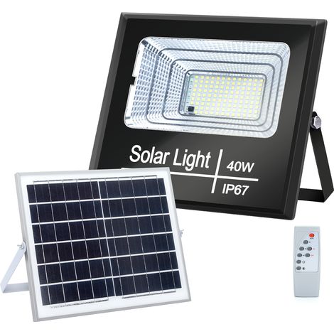 FARO LED 40W PANNELLO SOLARE CREPUSCOLARE IP65 LUCE 6500K 1050Lm (1/4)