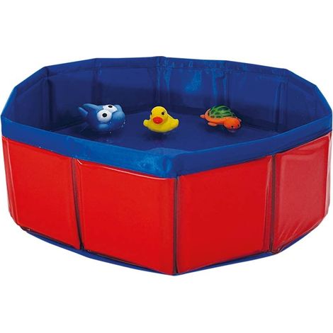 Piscine de Jeu pour Chat avec Jouet - Rouge/Bleu - Diamètre : 30 x 11 cm (1/3)