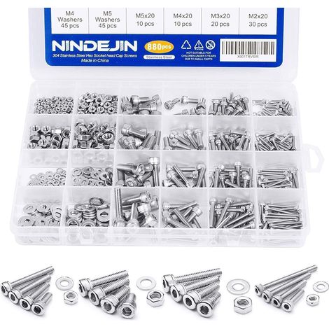 Schrauben Set 880 Pcs M2 M3 M4 Sechskopf Edelstahl 304 Schrauben C (1/5)