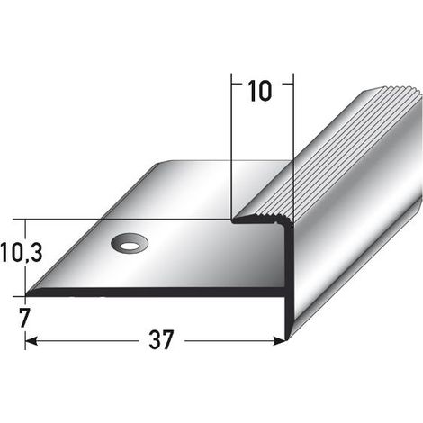 PROVISTON Einschubprofil Aluminium eloxiert Goldfarbig Breite 37 mm Höhe 10.3 mm Länge 1000 mm Gebohrt Abschlussprofil Einfassprofil Abschlussleiste Bodenprofil 1 Stück (1/3)