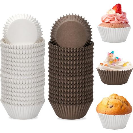 Pirottini per cupcake, 400 pezzi di mini pirottini di carta per muffin, pirottini standard per muffin e cupcake, antiaderenti per matrimoni, dessert e feste di compleanno (1/5)