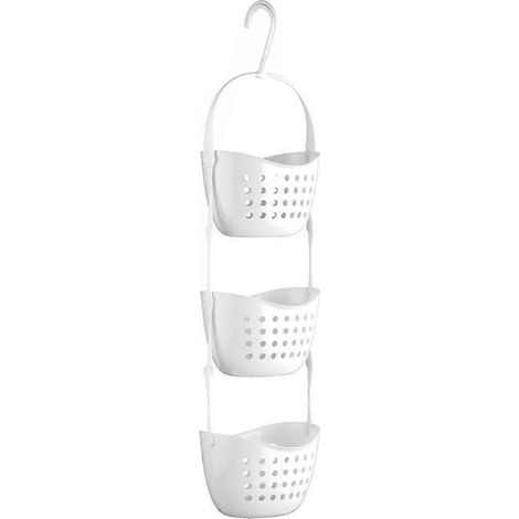 3-stufiges Duschregal, Hänge-Duschablage fürs Badezimmer, 2er-Set, Weiß