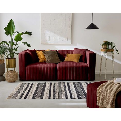 Nova - 2-sitzer modulares sofa - aus samt - rot