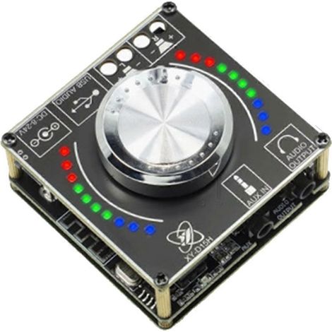 Module amplificateur audio numérique stéréo Bluetooth 10W/15W/20W avec contrôle du volume, du spectre et du rythme musical (D15H) (1/5)