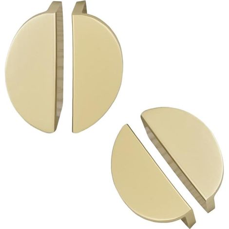 pezzi Pomello per mobili dorato a mezzaluna Maniglie per cassetti dorate spazzolate Maniglie per cassetti Maniglie per cucina in metallo Maniglie per mobili in metallo dorato Maniglie per porte della  (1/2)