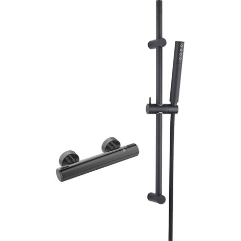 Pretto Ensemble de douche avec mitigeur thermostatique, Couleur: Graphite (1/3)