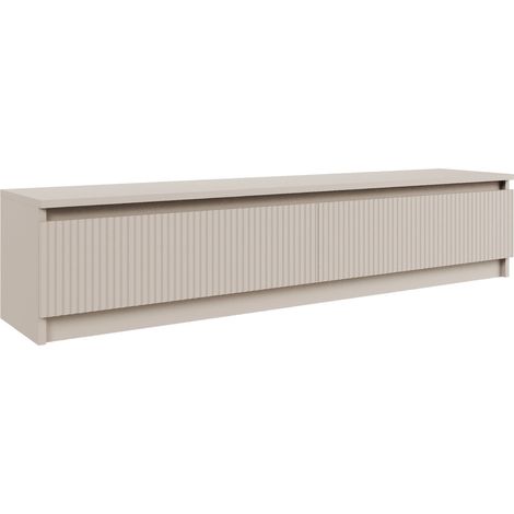 Selsey Sandia – TV-Lowboard 2-türig mit geriffelter Front, Kaschmirgrau, 139 cm