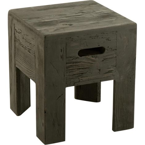 Tabouret en Bois "Will" 40cm Noir (1/3)