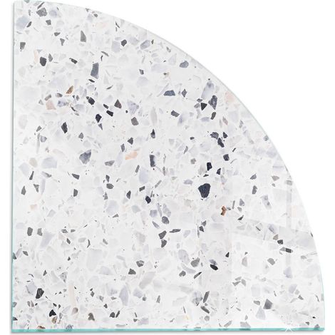 Plaque de protection de sol en verre pour cheminée ou poêle moderne anti-chaleur et étincelles Motif pierre avec particules 1/4 100x100 cm (1/5)