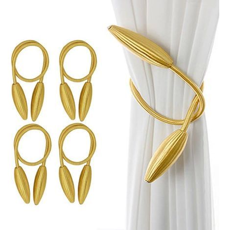 Twisted curtain tiebacks - 54 cm - Yellow - Decorative for interior (1/4)