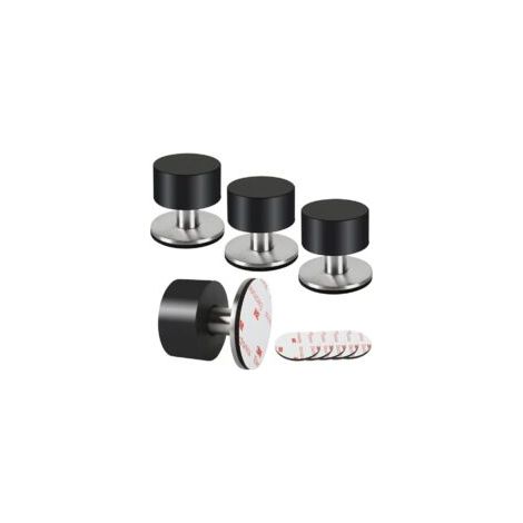 Lot de 4 butées de porte en caoutchouc, butées de porte auto-adhésives 3M pour plinthes, butées de porte fixées au mur pour atténuer le son à la maison, au bureau, sur la terrasse - Crezuo