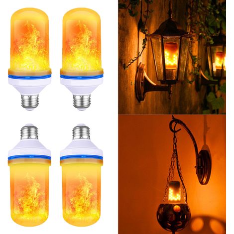 4pcs Ampoule Clignotante E27 5W, Lumière De Feu Jaune, Lumière De Noël, Halloween, Fête De Vacances, Décor De Bar, Lumière De Flamme (1/5)