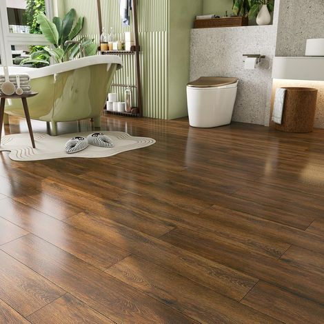 90×15CM 35 Dalles PVC Adhesive Sols Imitation Carrelage Adhesif Sol Cuisine Salon Effet Bois Revetement de Sol PVC Lino Camping Garage Marron Dalle Vinyle Sols Adhesive Salle de Bain Bois (1/5)