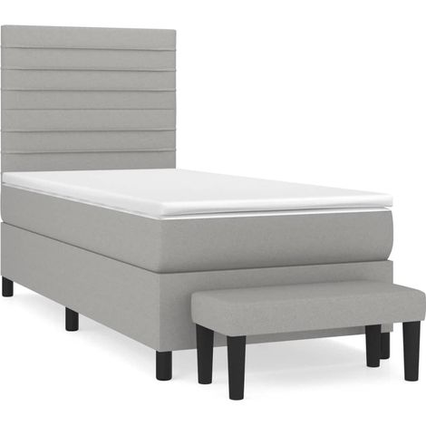 Maison Exclusive - Giroletto a Molle con Materasso Grigio Chiaro 90x190 cm Tessuto