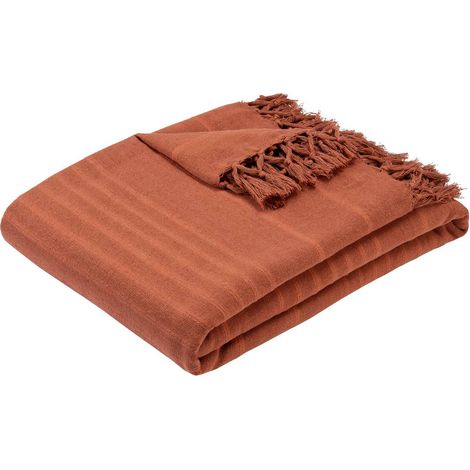 Copriletto anjali 230x250 in cotone terracotta - Atmosphera créateur d'intérieur