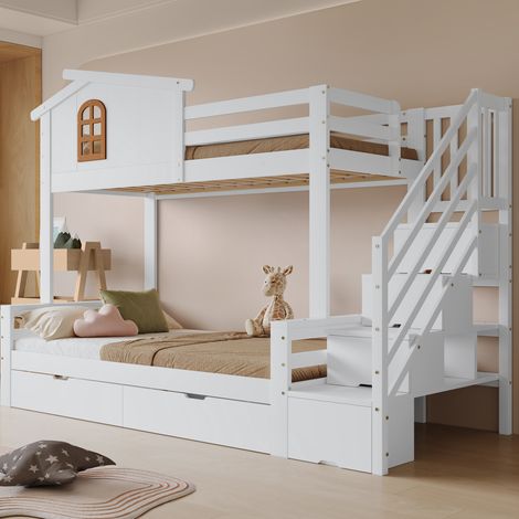 letto salvaspazio 90x200 120x200 cassetti finestra OKMYHOME (1/5)