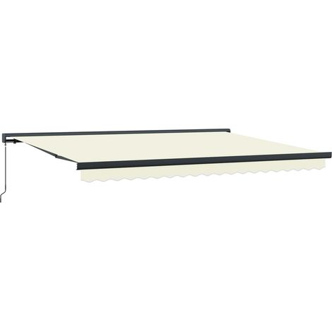 Auvent rétractable Crème et gris 400 × 300 cm vidaXL