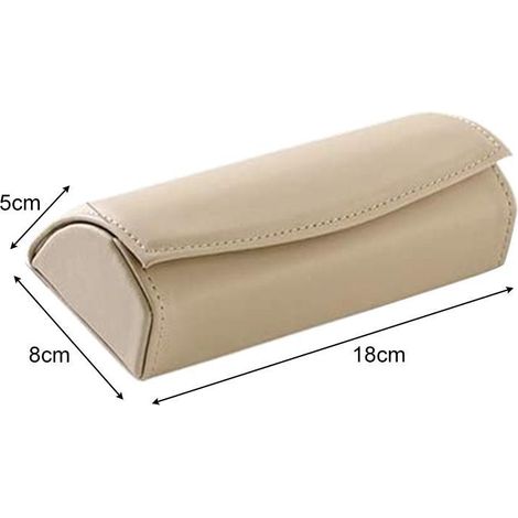 Support à lunettes de soleil pour voiture, organiseur de lunettes pour pare-soleil, boîte de rangement pour accessoires auto, étui à lunettes beige taille unique pour femme et homme (1/5)