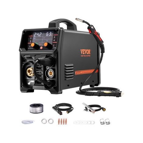 Poste à Souder MIG 200 A Soudeuse Portable MIG Pulsé MMA TIG Lift compatible avec Fils Fourrés, Solides à Gaz, Aluminium, 5 en 1, avec Onduleur IGBT, Écran LCD, Torche de TIG Lift Non Incluse (1/3)