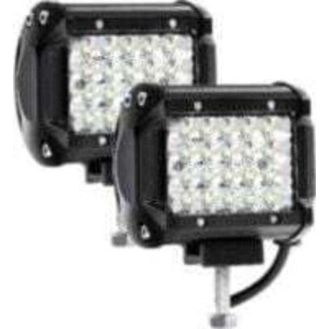 Phare de Travail LED 12V 144W 4'' - Projecteur LED Étanche IP67 pour Voiture Camion Tracteur SUV Bateau - Spot Flood Feux Antibrouillard LED 10,500lm (2 PCS),de (1/4)