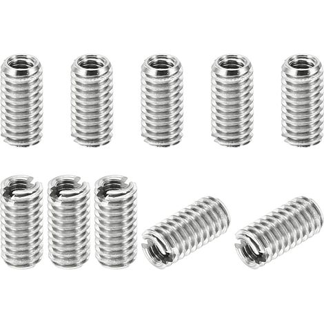 Filetage Adaptateurs Manchon Réducteur Écrou Insert Fileté Metal, 10 pcs M4x0,7 Mâle à M2,5x0,45 Femelle Réparation Insérer Écrou Vis Réducteur Inox Acier Fixation 8mm (1/5)