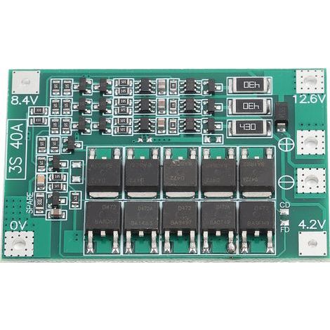 3S 12V 40A Carte de protection de batterie au lithium BMS PCB Board avec charge d'équilibre. (1/5)