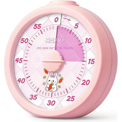 Visual Timer for Kids, 60-Minute Timer, Silent Flashing or Ringing, Silent Timer for Children and Adults, Autism/ADHD, Kitchen, Classroom, Office, Sports (1/5)