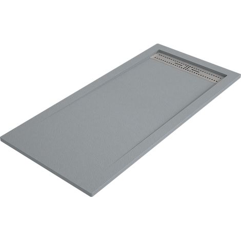 Plato de ducha BIDAI 70x150 cm Cemento rejilla acero (1/5)