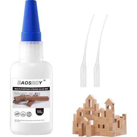 Colle à Bois,50ml Colle Bois Extra Forte,Colla Instantanée Extra Forte,Adhésif pour Boi,pour Chêne (1/5)