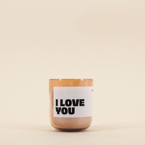 Bougie parfumée 200g "I love you" en verre beige (1/3)