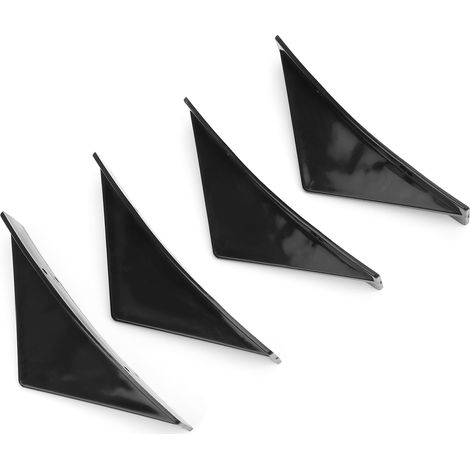 Kit 4 pièces de spoiler de pare-chocs arrière avec diffuseur et vis, accessoire auto universel noir brillant (1/5)