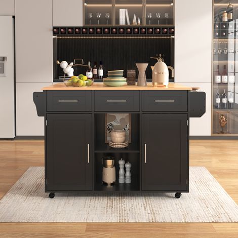 Aparador cocina con ruedas y ala abatible 139 cm OKMYHOME (1/5)