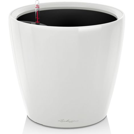 Jardiniere - LECHUZA - Classico 35 LS ALL-IN-ONE - Blanc brillant - Systeme d'irrigation - 13 L