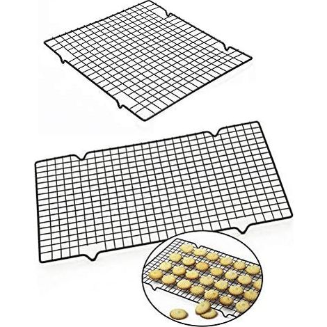 Cake Cooling Rack, 2 Pieces Rectangular Cooling Rack, Stainless Steel Cooling Rack, Mesh Cooling Racks, for Cakes, Cooling Desserts (1/5)